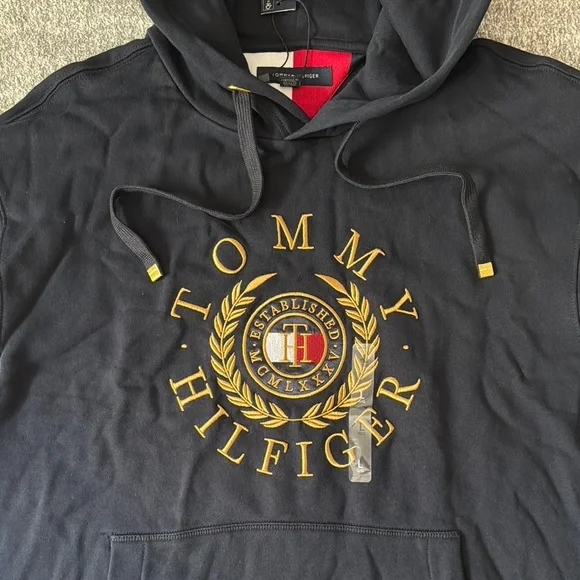 Tommy Hilfiger Blue Hoodie Sweatshirt Men’s L NWT - Picture 4 of 13